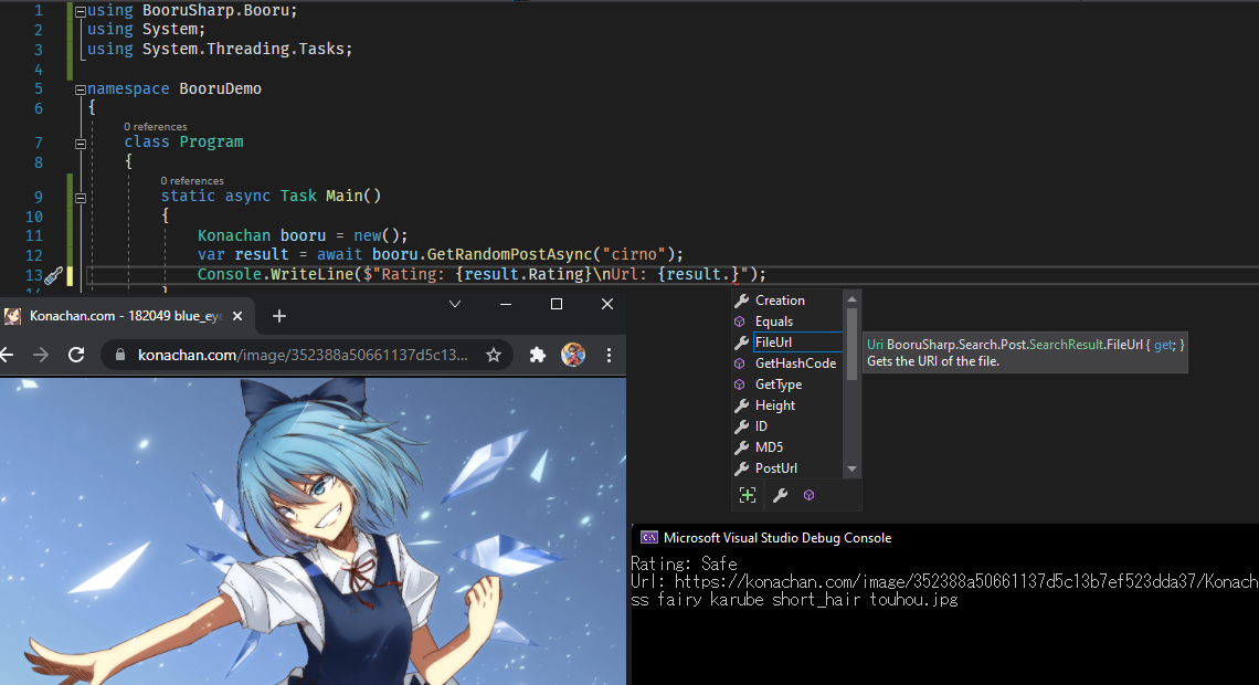 C# library to download images from Booru websites (anime image aggregator)