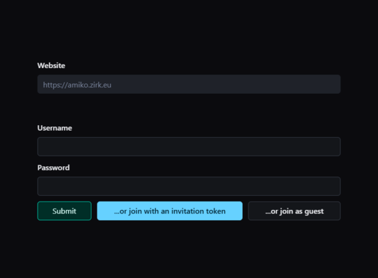 Login form