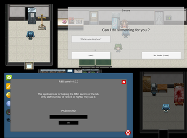 Adventure / RPG game where you are a service agent uncovering the secrets of a laboratory